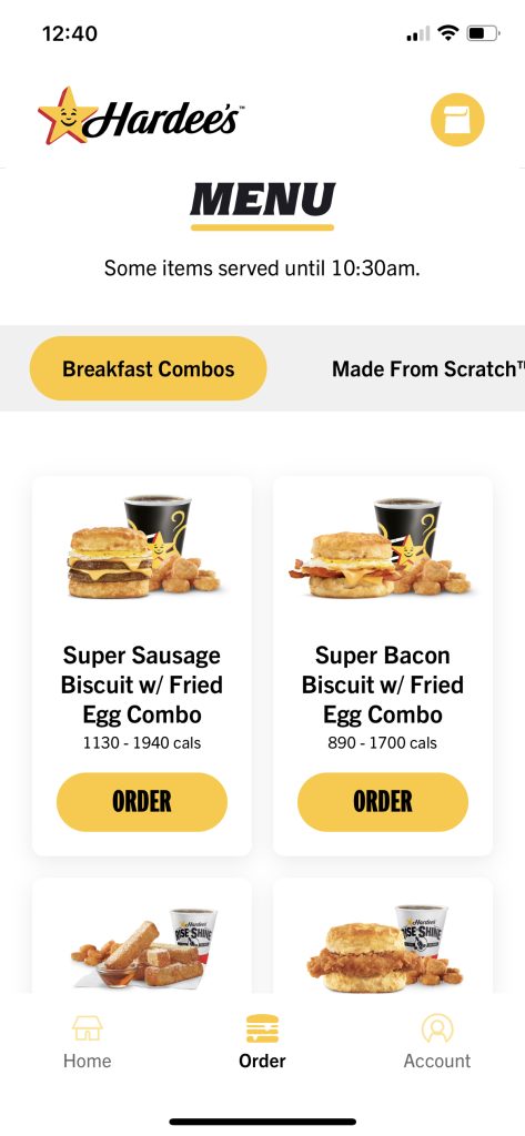 Hardees Breakfast Online Order