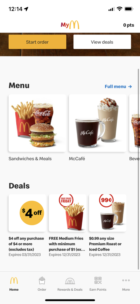 McDonald mobile app